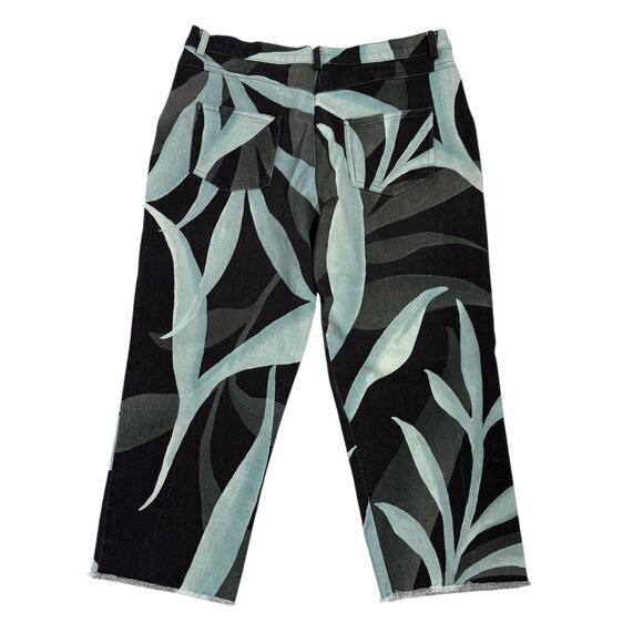 The Kit Cropped Jeans Size 18 Aqua‎ Leaf Print - Picture 4 of 7